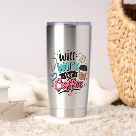 Verpleegster Werkt voor Koffie Geïsoleerde Drinkbeker
