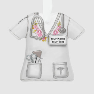 Verpleegster Witte Rozen medische werkkleding orna Ornament