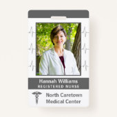 Verpleegster ziekenhuis Custom Medewerker Foto Log Badge (Voorkant)