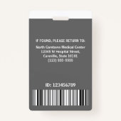 Verpleegster ziekenhuis Custom Medewerker Foto Log Badge (Achterkant)