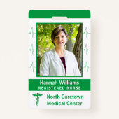 Verpleegster Ziekenhuis Medewerker Custom Foto Log Badge (Voorkant)