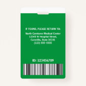 Verpleegster Ziekenhuis Medewerker Custom Foto Log Badge (Achterkant)