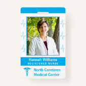 Verpleegster Ziekenhuis Medewerker Custom Photo Ba Badge (Voorkant)