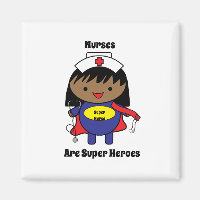 Verpleegster Zwart Kawaii Super Hero Personalisere