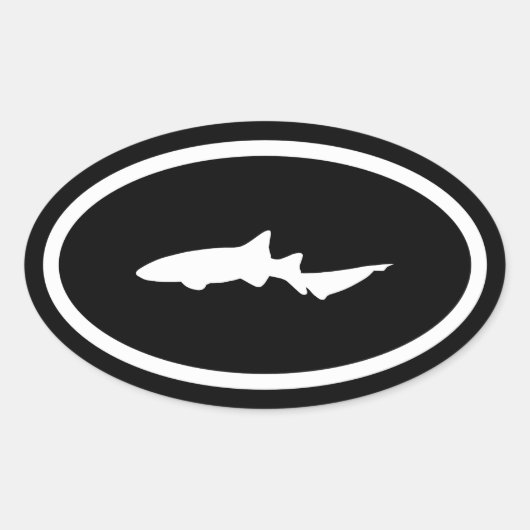 Verpleegsterhaai Ovale Sticker (Voorkant)
