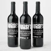 Verpleegster's Funny wine label Wijn Etiket (Flessen)