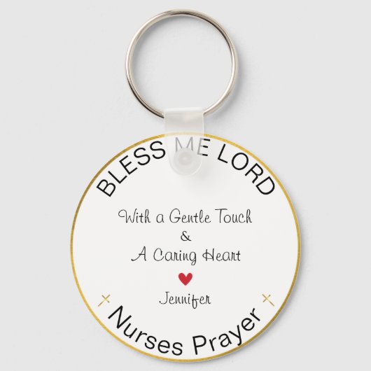 Verpleegsters Gepersonaliseerd Gebed Zegen Mij Hee Sleutelhanger (Voorkant)