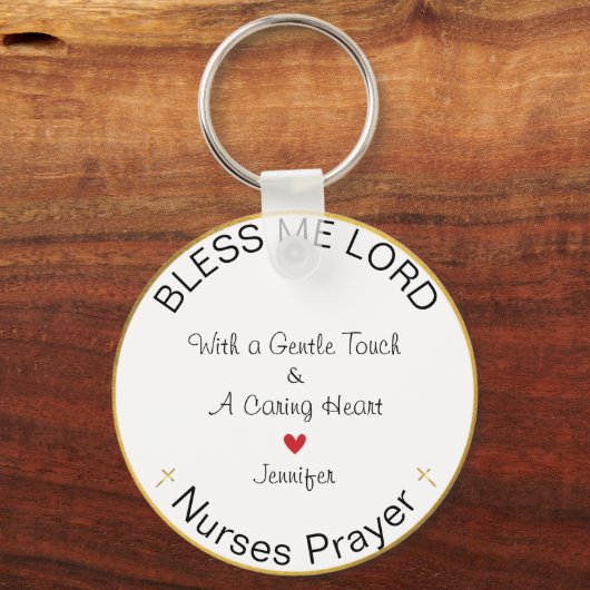 Verpleegsters Gepersonaliseerd Gebed Zegen Mij Hee Sleutelhanger (Achterkant)