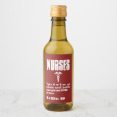 Verpleegster's Grappig Voorschrift Caduceus Rood W Wijn Etiket (Voorkant)