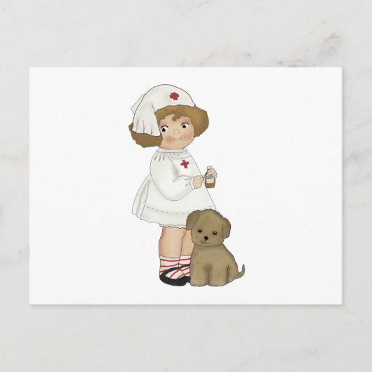  verpleegsters met puppy T-shirts en cadeautjes Briefkaart