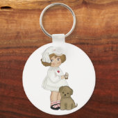 verpleegsters met puppy T-shirts en cadeautjes Sleutelhanger (Voorkant)