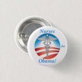 Verpleegsters voor Obama! Ronde Button 3,2 Cm (Voorkant /achterkant)