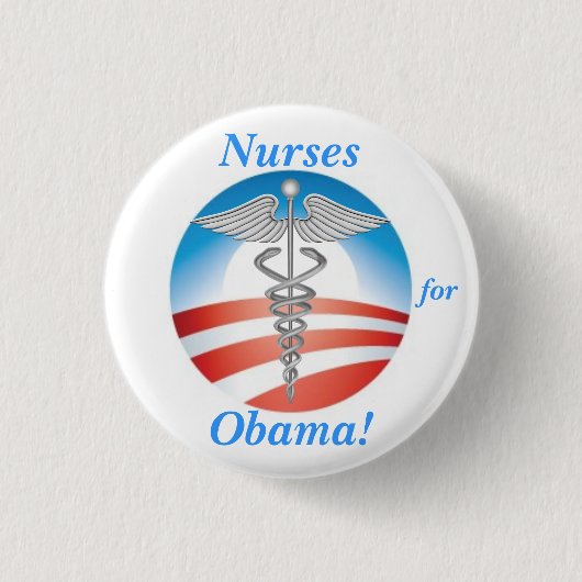 Verpleegsters voor Obama! Ronde Button 3,2 Cm (Voorkant)