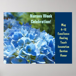Verpleegsters Week vieren posters Blauwe Bloemen c