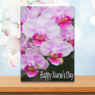 Verpleegstersdag Roze Orchideeën Kaart