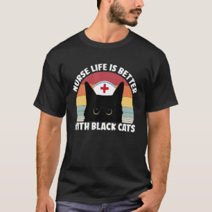 Verpleegstersleven Is Beter Met Zwarte Katten Grap T-shirt