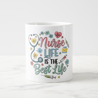 Verpleegstersleven is het Beste Leven Mooie Pastel Grote Koffiekop