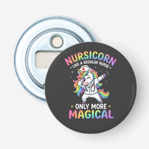 Verpleegstersleven met een vleugje eenhoornmagie button flesopener