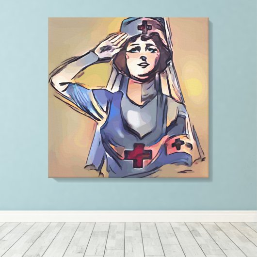 verpleegsterssoldaat canvas afdruk (Insitu (Houten vloer))