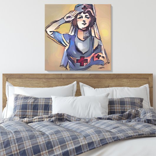 verpleegsterssoldaat canvas afdruk (Insitu (Slaapkamer))