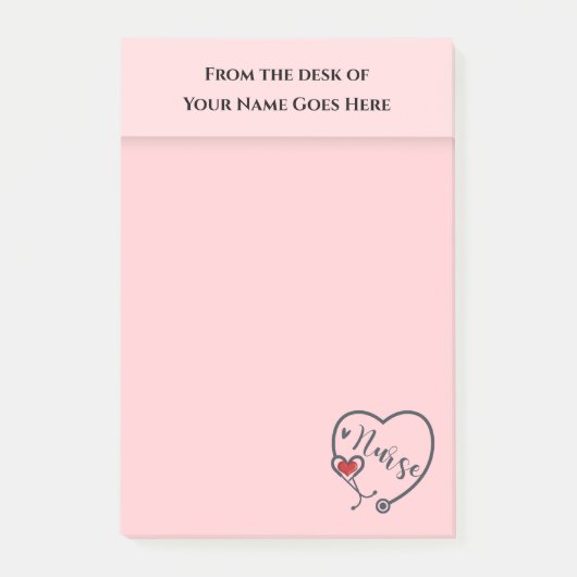 Verpleegstethoscoop met een bureau voor de waarder post-it® notes (Voorkant)