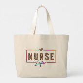 Verpleegtetijd Grote Tote Bag (Achterkant)