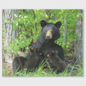 Verpleegzwart Beer en dubbele kubussen Cadeaupapier (Vlak)