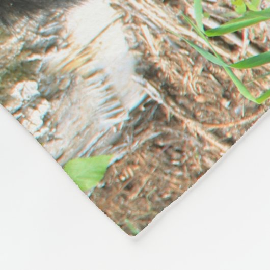 Verpleegzwart Beer en dubbele kubussen Fleece Deken (Hoek)