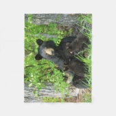 Verpleegzwart Beer en dubbele kubussen Fleece Deken (Voorkant)