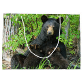 Verpleegzwart Beer en dubbele kubussen Groot Cadeauzakje (Achterkant)