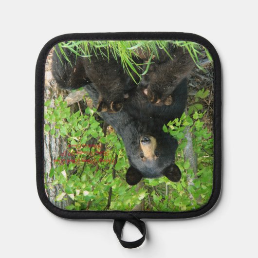 Verpleegzwart Beer en dubbele kubussen Pannenlap (Voorkant)