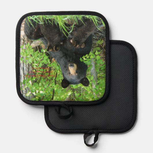 Verpleegzwart Beer en dubbele kubussen Pannenlap (Voorkant / Achterkant)