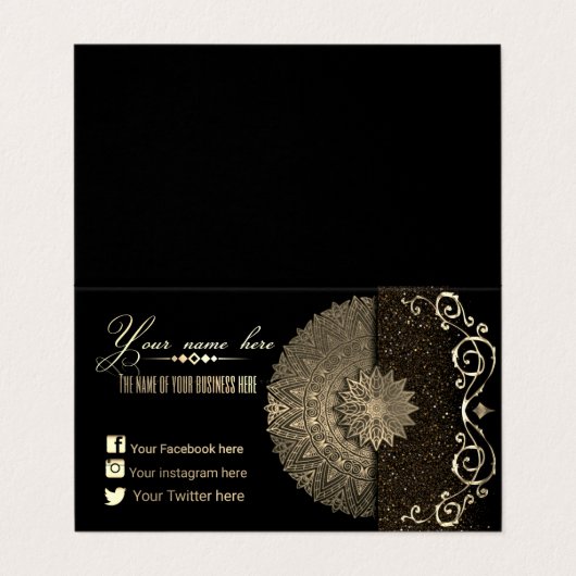 verplegada personalizada, decoración oriental visitekaartje (Buitenkant ongevouwen)