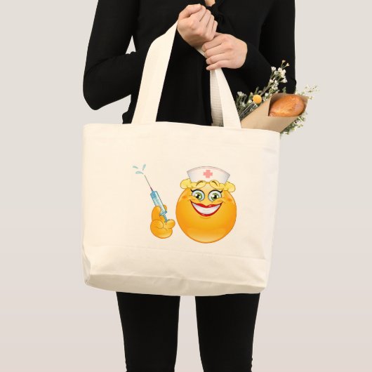 verpleger emoji grote tote bag (Voorkant (product))