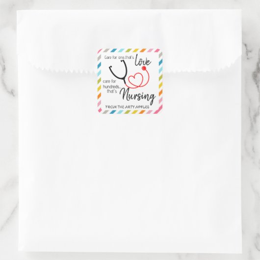 verpleger HCA-waardestijger Vierkante Sticker (Tas)