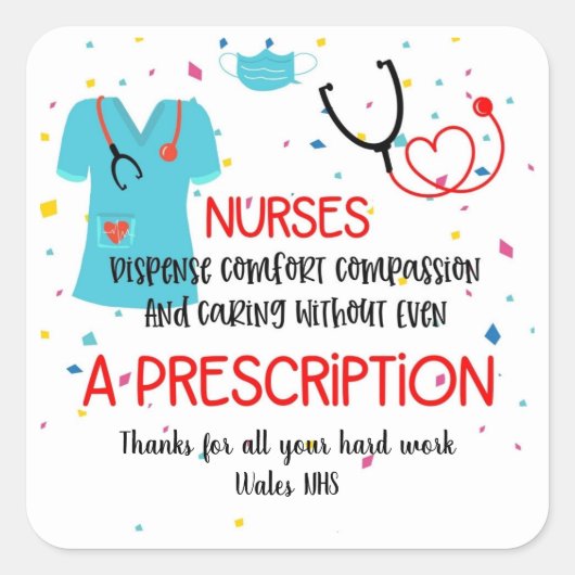 verpleger HCA-waardestijger Vierkante Sticker (Voorkant)