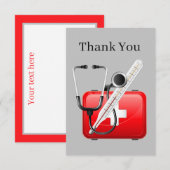 Verpleger of arts voegt tekst toe bedankkaart (Voorkant / Achterkant)