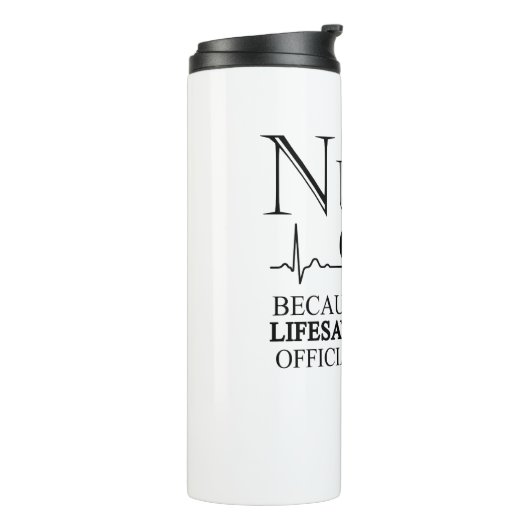 Verpleger omdat badass Lifesaver geen ambtenaar is Thermosbeker (Gedraaid links)