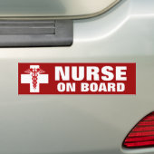 Verplegers aan boord bumpersticker (Op auto)
