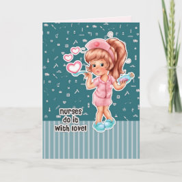 Verplegers doen het met Love. Cute Nurse Bedankkaart