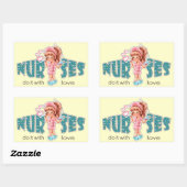 Verplegers doen het met Love. Cute Nurse Rechthoekige Sticker (Vel)