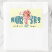 Verplegers doen het met Love. Cute Nurse Rechthoekige Sticker (Tas)