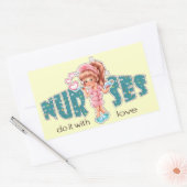 Verplegers doen het met Love. Cute Nurse Rechthoekige Sticker (Envelop)