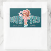 Verplegers doen het met Love. Cute Nurse Rechthoekige Sticker (Tas)