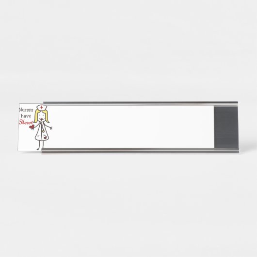 Verplegers hebben hart bureau naambordje (Voorkant)