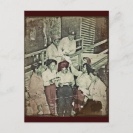 Verplegers in de Stille Oceaan die Post krijgen Briefkaart