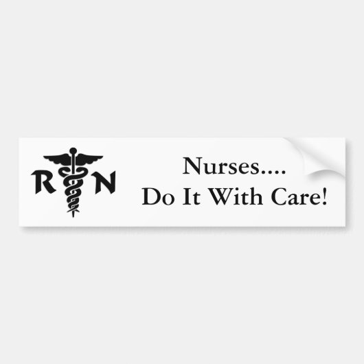 Verplegers RN Medisch symbool Bumpersticker (Voorkant)