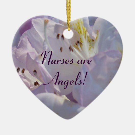 Verplegers zijn Angels! cadeaus hangend Heart Orna Keramisch Ornament (Voorkant)