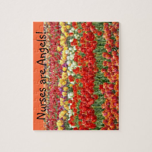 Verplegers zijn Angels! Puzzle giften Tulip Festiv Legpuzzel (Verticaal)