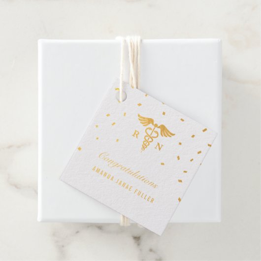 Verpleging Afstuderen goudfolie Bedankjes Labels (Met doos)